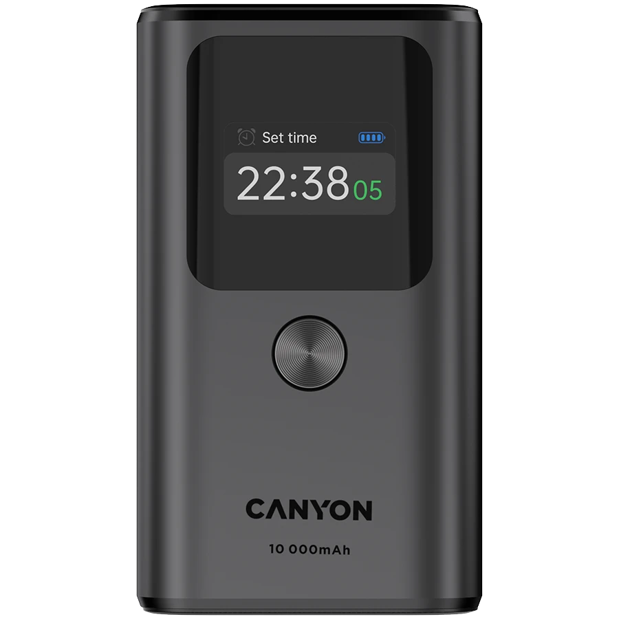 CANYON power bank OnPower 130 TFT 10000 mAh PD30W Dark Grey
