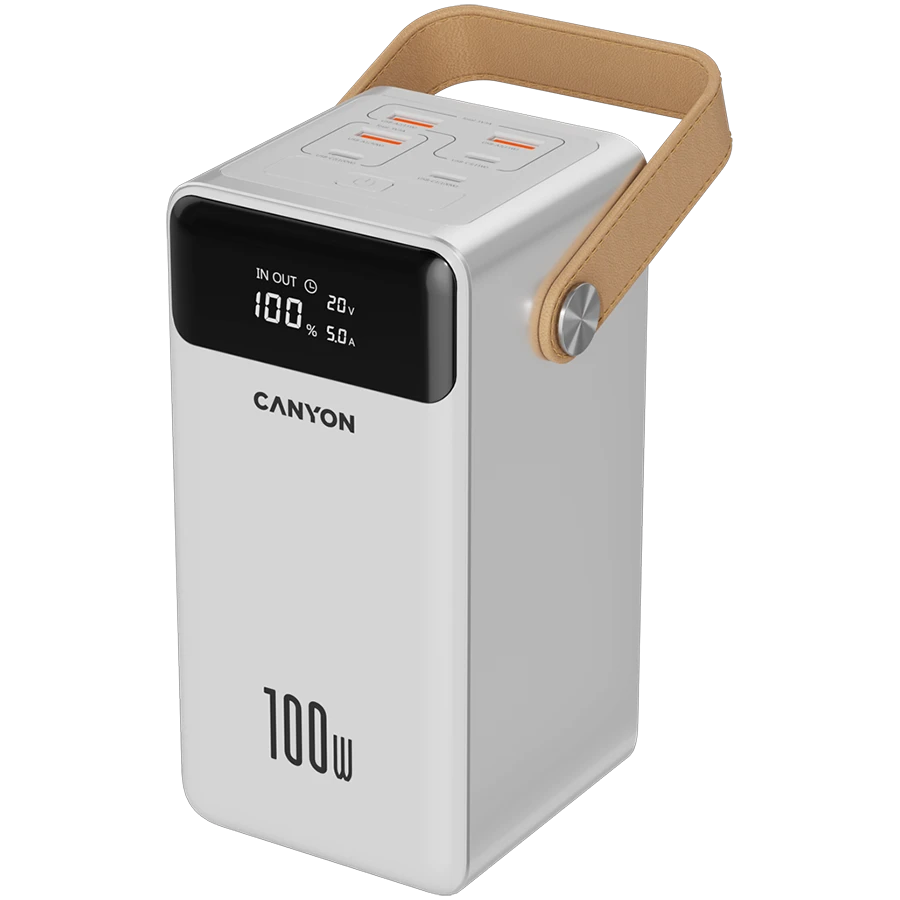 CANYON power bank OnPower 610 metal 60000 mAh PD100W White