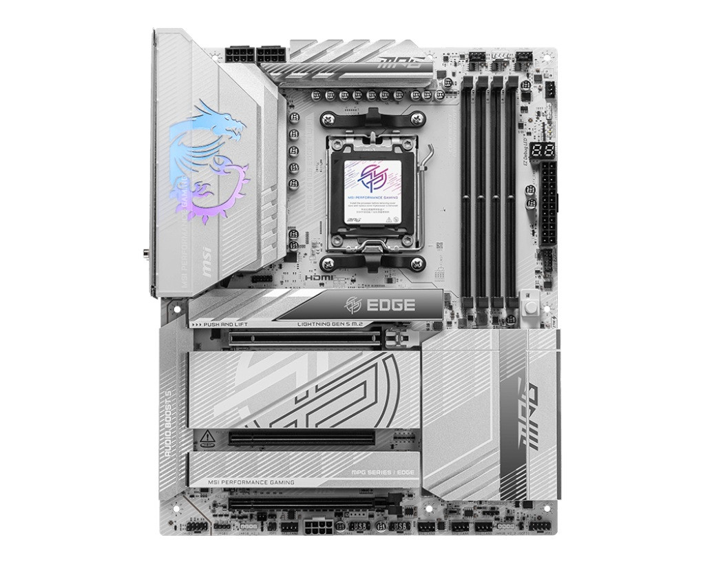 MSI MPG X870E EDGE TI WIFI | Processor family AMD | Processor socket AM5 | DDR5 | Supported hard disk drive interfaces SATA, M.2 | Number of SATA connectors 4