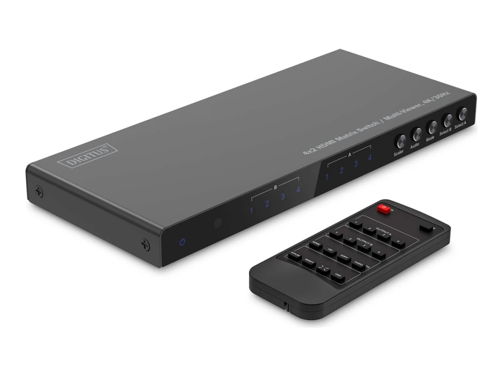 Digitus 4x2 HDMI Matrix Switch/Multi-Viewer, 4K/30Hz | DS-55345 | Black