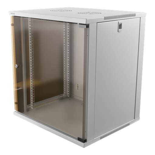 SOMI Networks 12U, 19″ Network Wall Cabinet with front glass doors, 600 mm, Assembled | Grey