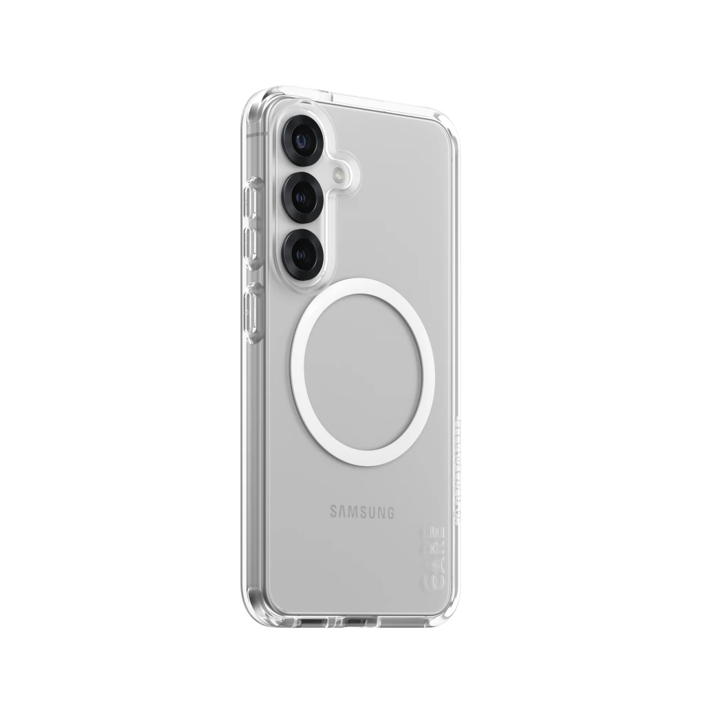PanzerGlass CARE by ® Flagship Case Transparent Urban Combat w. White Qi Compatible Samsung Galaxy S25 mobiiltelefoni ümbris Kate Läbipaistev