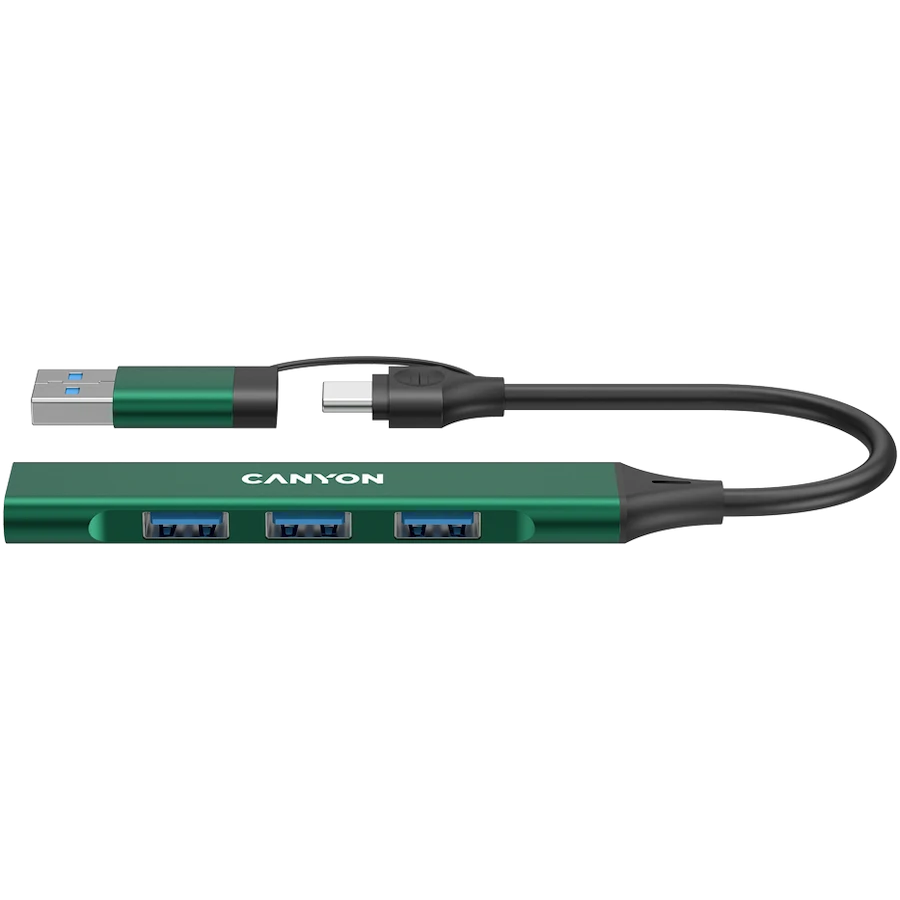 CANYON hub DS-02 4in1 USB-A/C Green