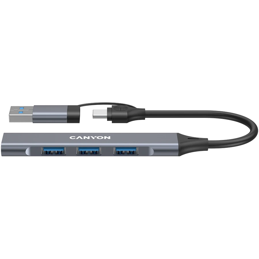 CANYON hub DS-02 4in1 USB-A/C Grey