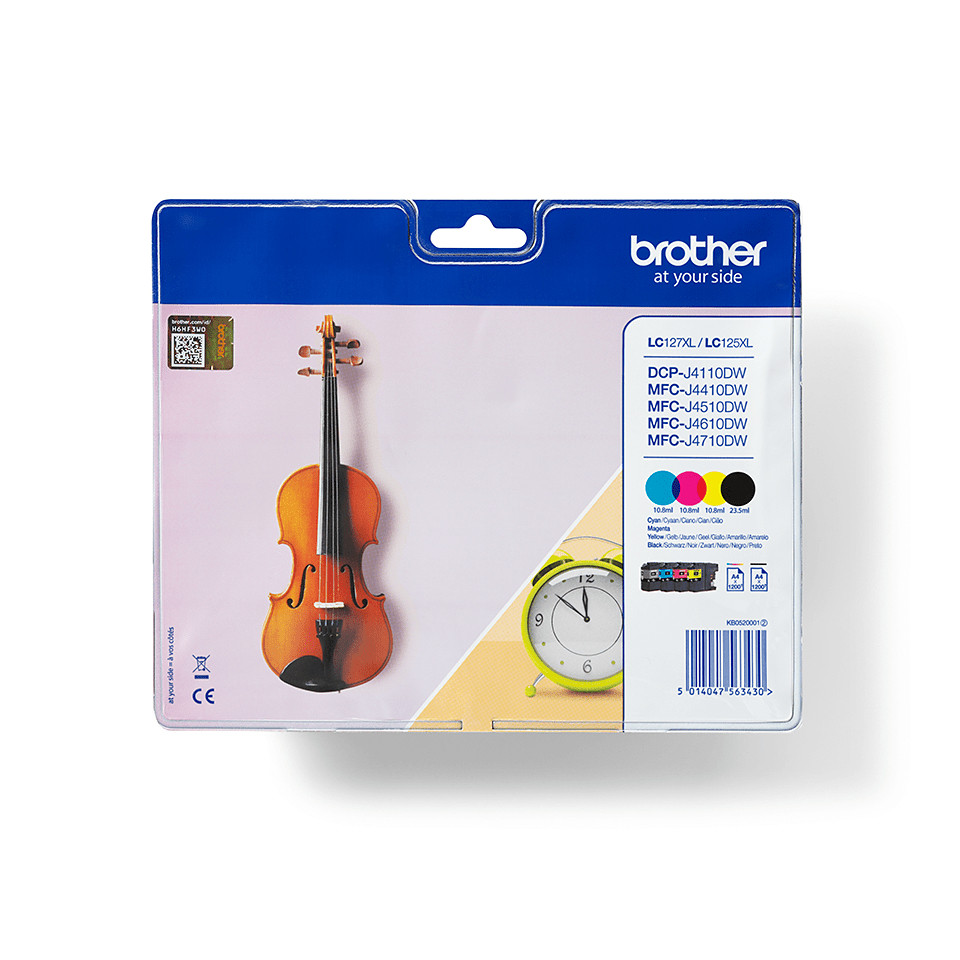Brother LC127XLVALBP tindikassett 4 tk Originaal Must, Tsüaan, Magenta, Kollane