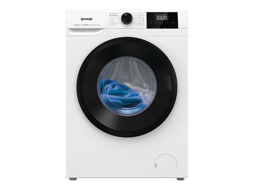 Gorenje Washing machine | W3NGPI72SBS | Energy efficiency class B | Front loading | Washing capacity 7 kg | 1200 RPM | Depth 43.5 cm | Width 59.5 cm | Display | LCD | Steam function