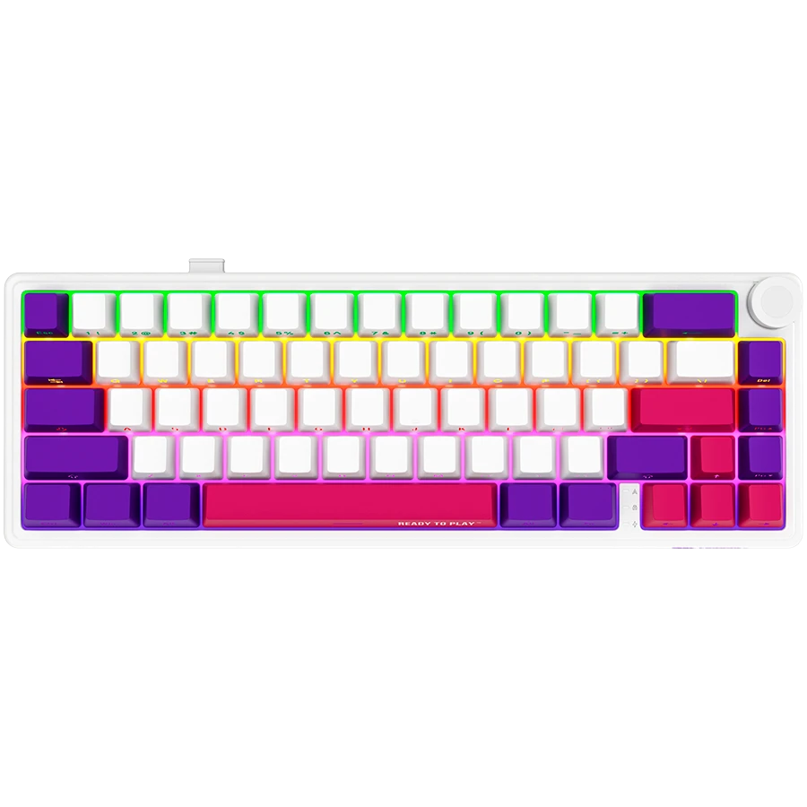 LORGAR KBP70MW, Wireless 65% Mechanical Gaming Keyboard Pro, White, EN layout
