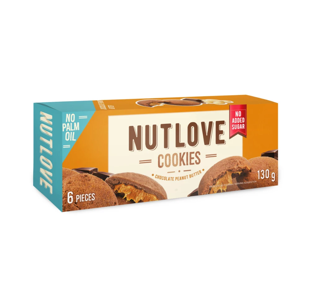 Kakaoküpsised NUTLOVE maapähklitäidisega, kaetud piimašokolaadiga, SUHKRUVABA 130 g