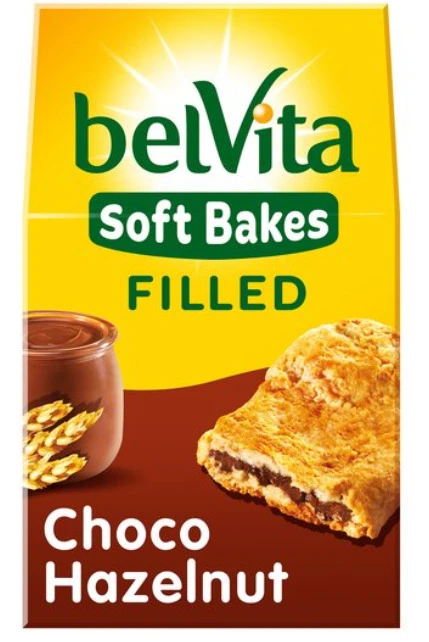 BELVITA pehmed küpsised šokolaadi ja sarapuupähkli täidisega, 250g