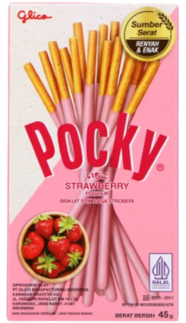 Küpsisepulgad POCKY maasikaglasuuriga 45g