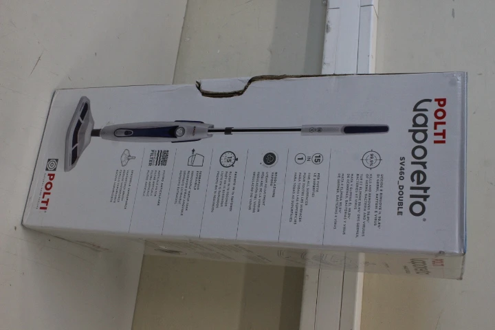 SALE OUT. Polti PTEU0296 VAPORETTO SV460_DOUBLE 2 in1 steam mop, White/Blue | Polti | Steam mop | PTEU0296 Vaporetto SV460 Double | Power 1500 W | Steam pressure Not Applicable bar | Water tank capacity 0.3 L | White/Blue | DAMAGED PACKAGING, SCRATCHES ON HANDLE