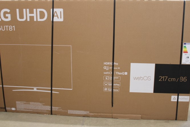 LG | AI UT81 4K TV | 86UT81003LA | 86 | Smart TV | webOS24 | UHD | Black | DAMAGED PACKAGING, USED, MISSING RUBBER PADS OF TV STAND