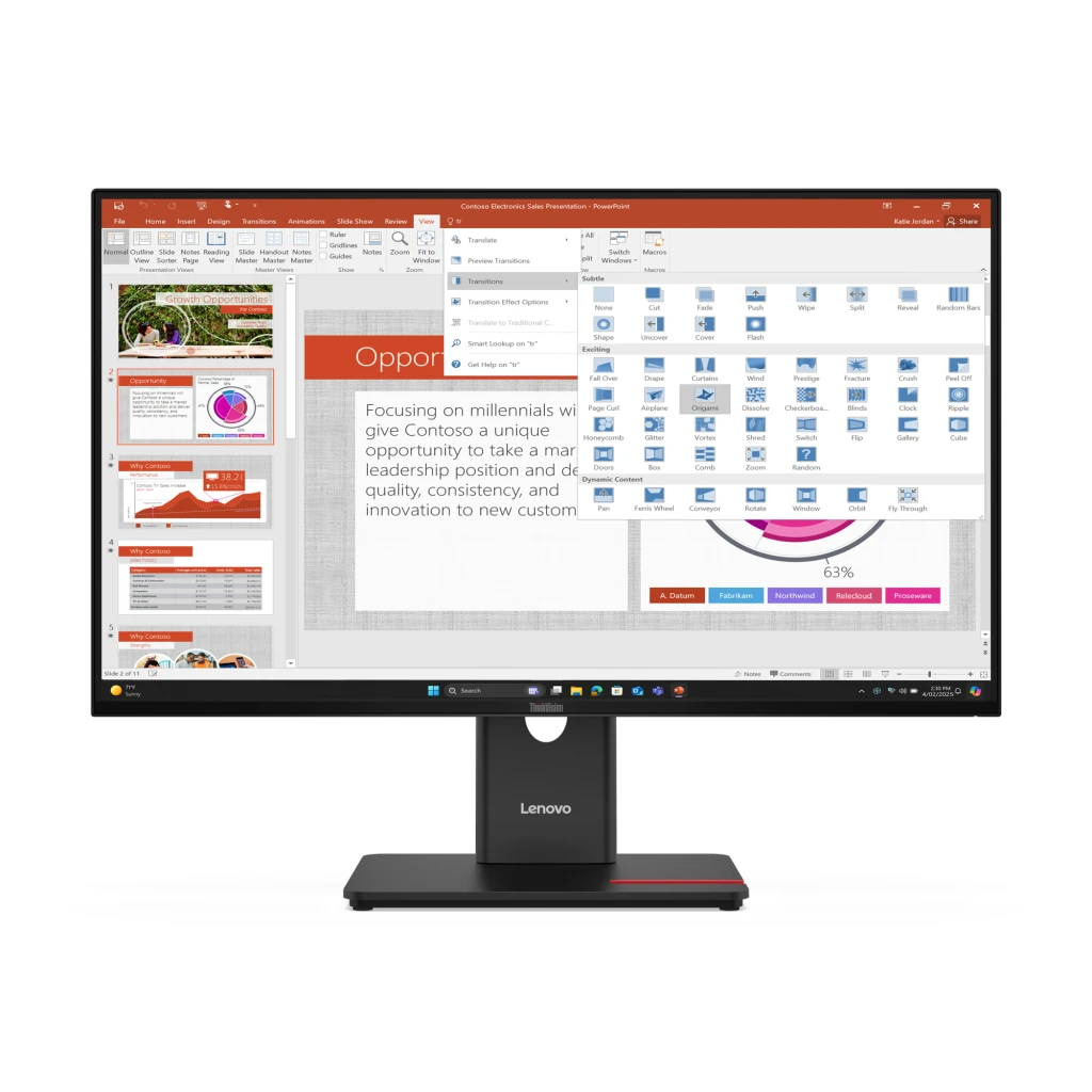 Lenovo ThinkVision T27-40 LED display 68,6 cm (27") 1920 x 1080 pikslit Full HD Must