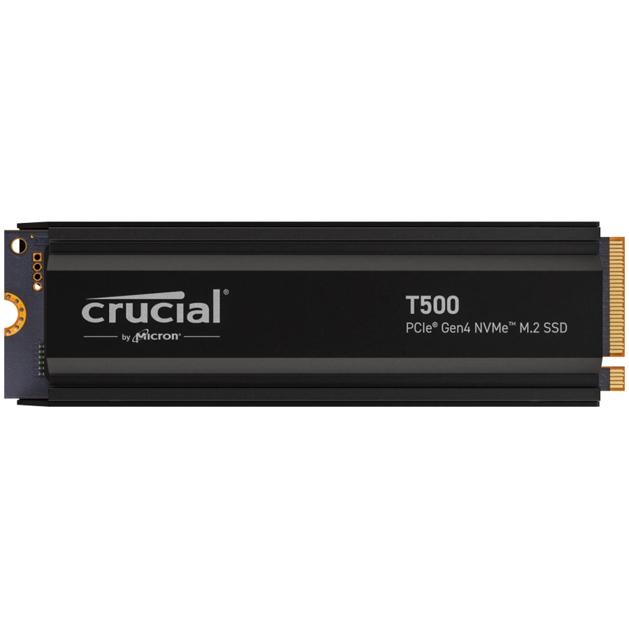 Crucial T500 2TB PCIe Gen4 NVMe M.2 SSD with heatsink