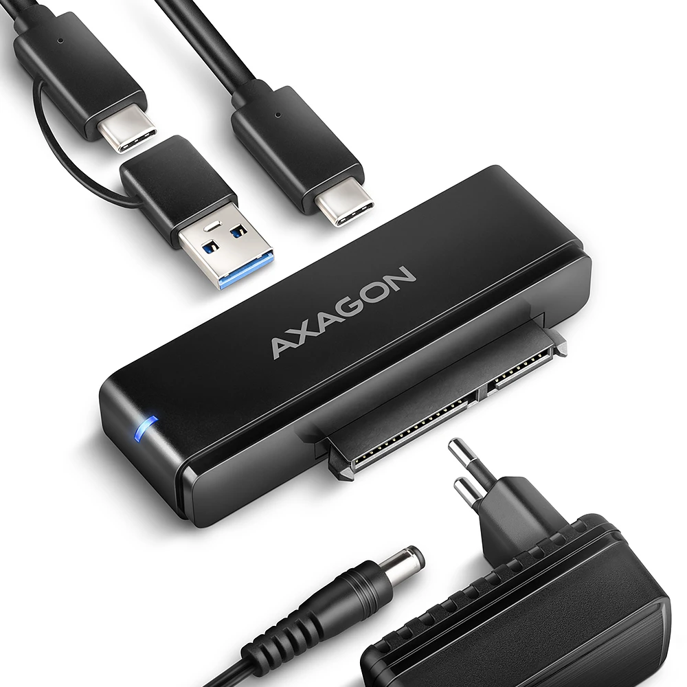 AXAGON ADSA-FPX USB-C 10Gbps - SATA 6G 2.5"/3.5" SSD/HDD FAST PORT X adapter incl. AC, adapter USB-C - USB-A
