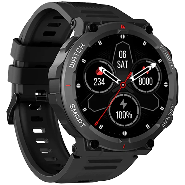 Blackview W50 Black, 1.39-inch HD LCD 360x360, 370mAh Battery, 24-hour SpO2 Detection + Heart Rate Monitoring, Calls and SMS notification, Black
