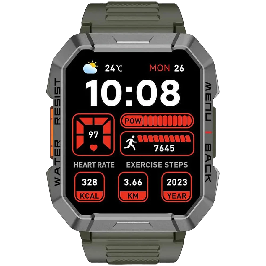 Blackview W60, 2.01inch HD,900mAh Battery, LED Flashlight & Compass Function, 24-hour SpO2 Detection + Heart Rate Monitoring, Monitor Sleep status, Calls and SMS notification, Khaki