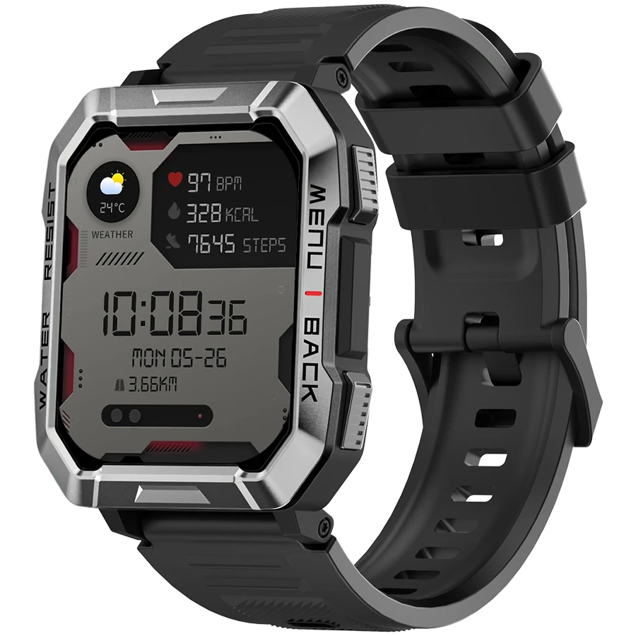 Blackview W60, 2.01inch HD,900mAh Battery, LED Flashlight & Compass Function, 24-hour SpO2 Detection + Heart Rate Monitoring, Monitor Sleep status, Calls and SMS notification, Black