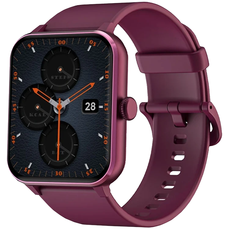 Blackview R50, 1.85-inch TFT HD, 350mAh Battery, 24-hour SpO2 Detection + Heart Rate Monitoring, Calls and SMS notification, Claret