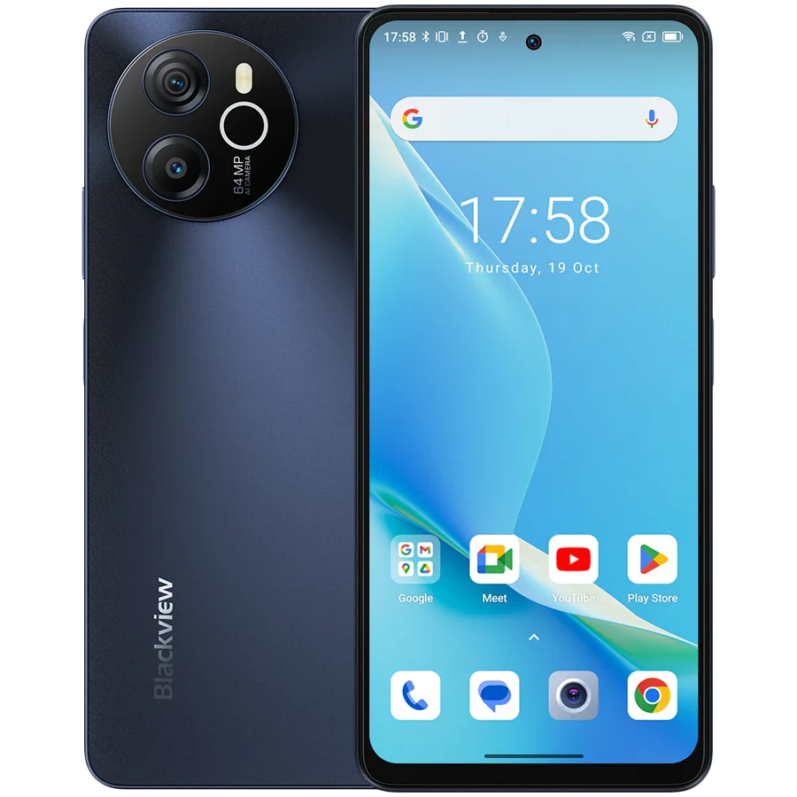 Blackview SHARK 8 8/256GB, 6.78inch FHD+ 1080x2460 IPS LCD, Octa-core, 13MP Front/64MP, Battery 5000mAh, Type-C, Android 13, Fingerprint, Dual SIM, 3 SD card slots, 33W wired charging, MIL-STD-810G, Moonlight Grey