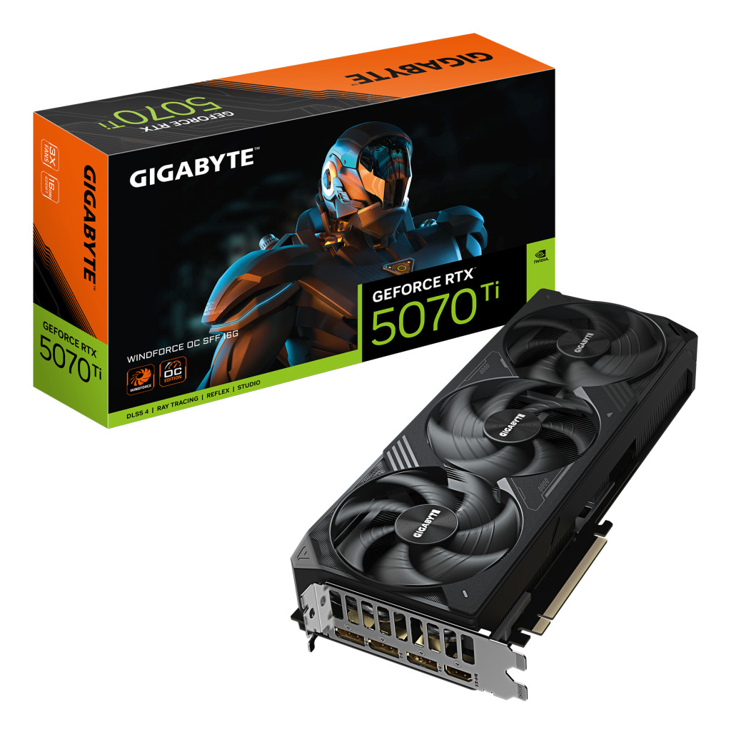 Gigabyte GeForce RTX 5070 Ti WINDFORCE OC SFF 16G | NVIDIA | 16 GB | GeForce RTX 5070 Ti | HDMI ports quantity 1 | PCI-E 5.0