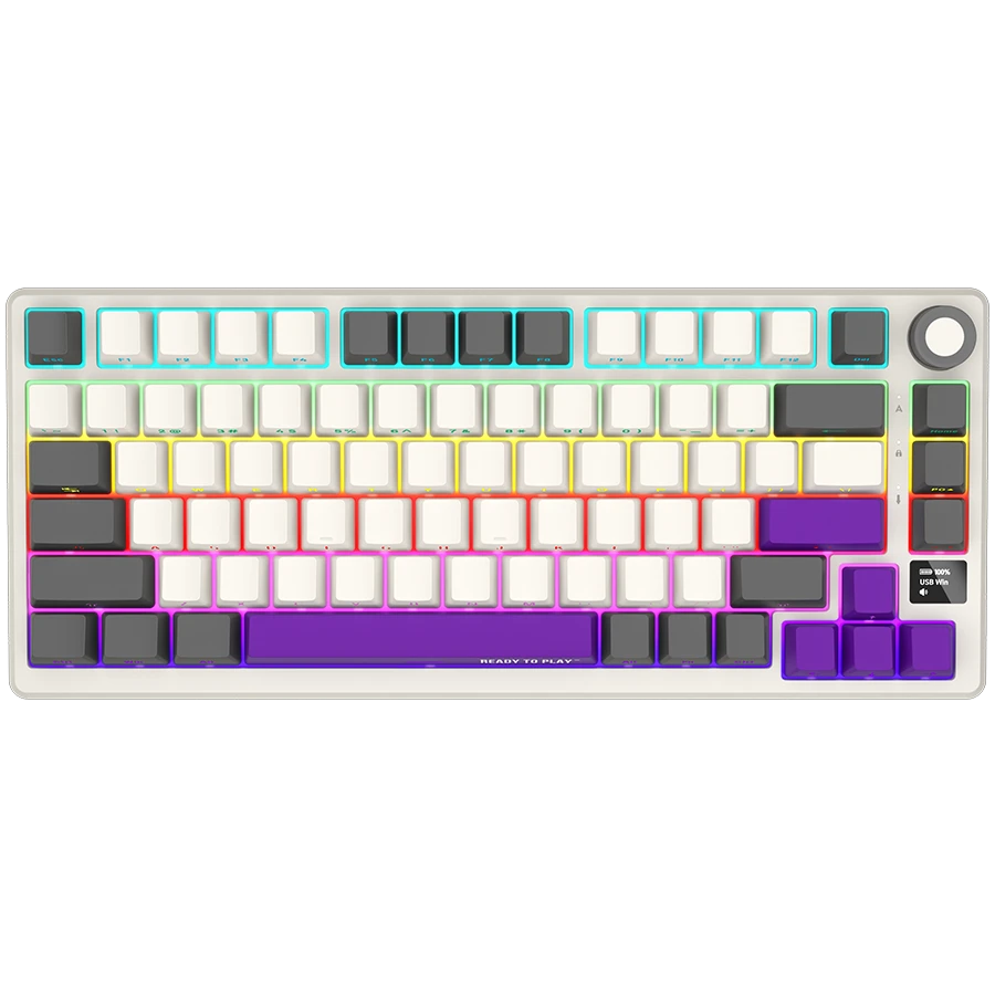 LORGAR KBP7075W, Wireless 75% Mechanical Gaming Keyboard Pro, Beige, EN layout