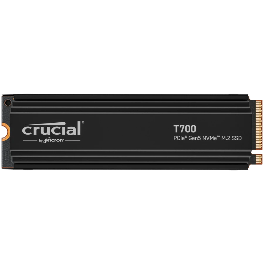 Crucial T700 4TB PCIe Gen5 NVMe M.2 SSD with heatsink