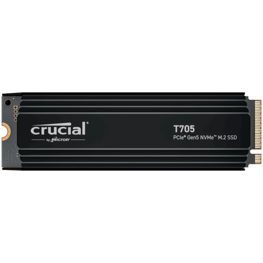 Crucial T705 4TB PCIe Gen5 NVMe M.2 SSD with heatsink