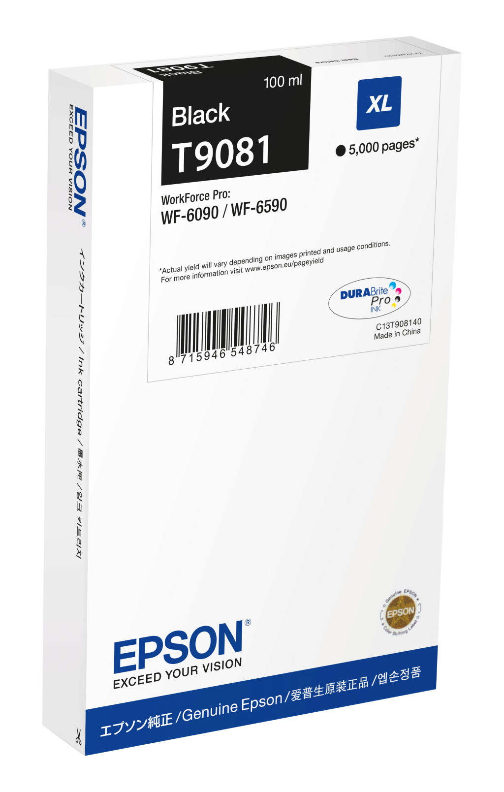 Epson C13T90814N tindikassett 1 tk Originaal High (XL) Yield Must