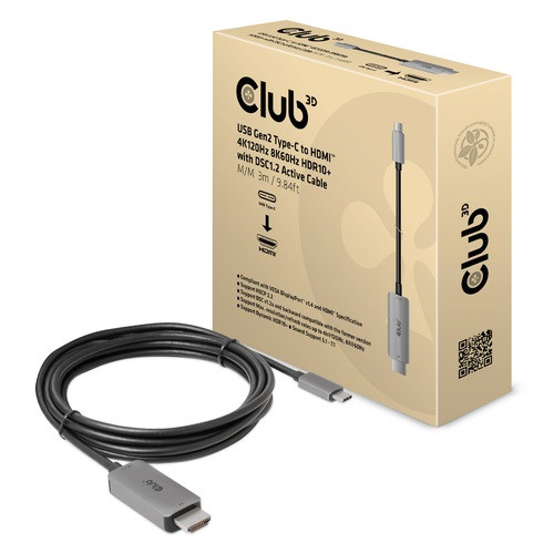 CLUB 3D USB GEN2 TYPE-C TO HDMI 4K120HZ