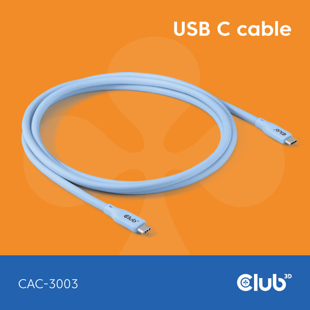 CLUB 3D USB4 type-C cable 4K60Hz 2m Blue