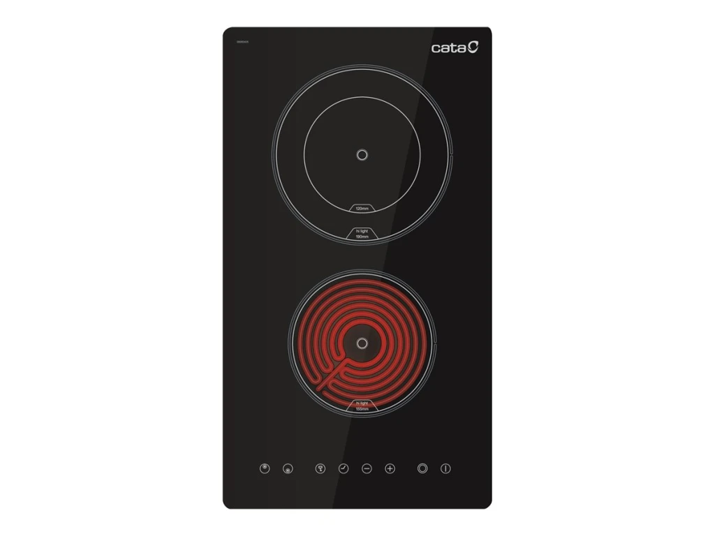 CATA Hob | TD 3002 BK | Vitroceramic | Number of burners/cooking zones 2 | Touch | Timer | Black