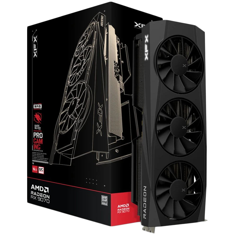 XFX Quicksilver AMD Radeon RX 9070 OC Gaming Edition with 16GB GDDR6 HDMI 3xDP, AMD RDNA 4