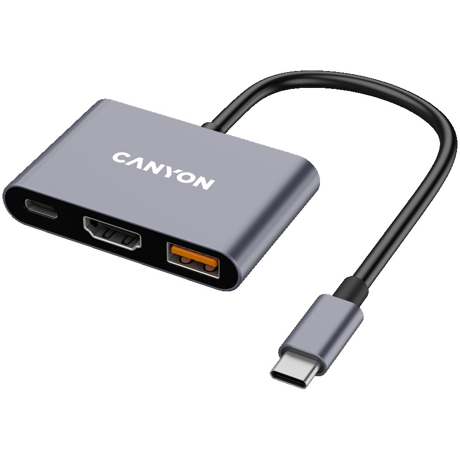 CANYON hub DS-4 3in1 USB-C Grey