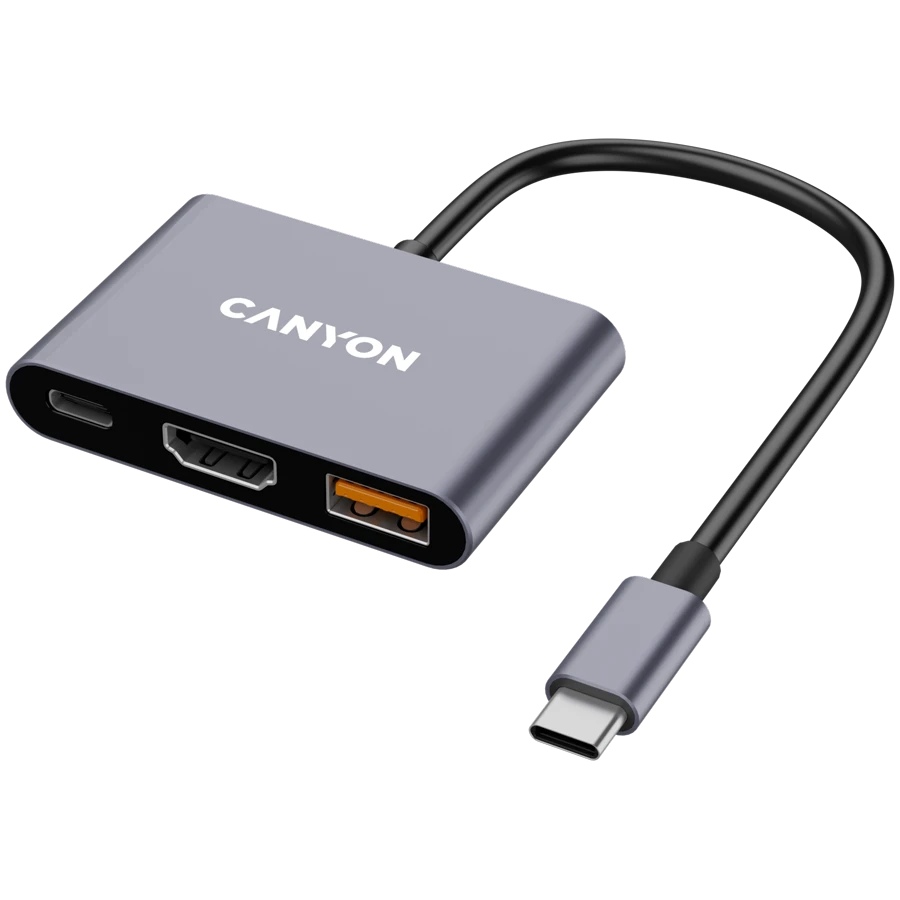 CANYON hub DS-4 3in1 USB-C Grey