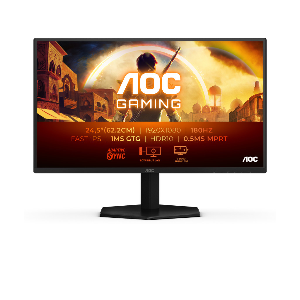 AOC G4 25G42E PC lamekuvar 62,2 cm (24.5") 1920 x 1080 pikslit Full HD LED Must, Punane
