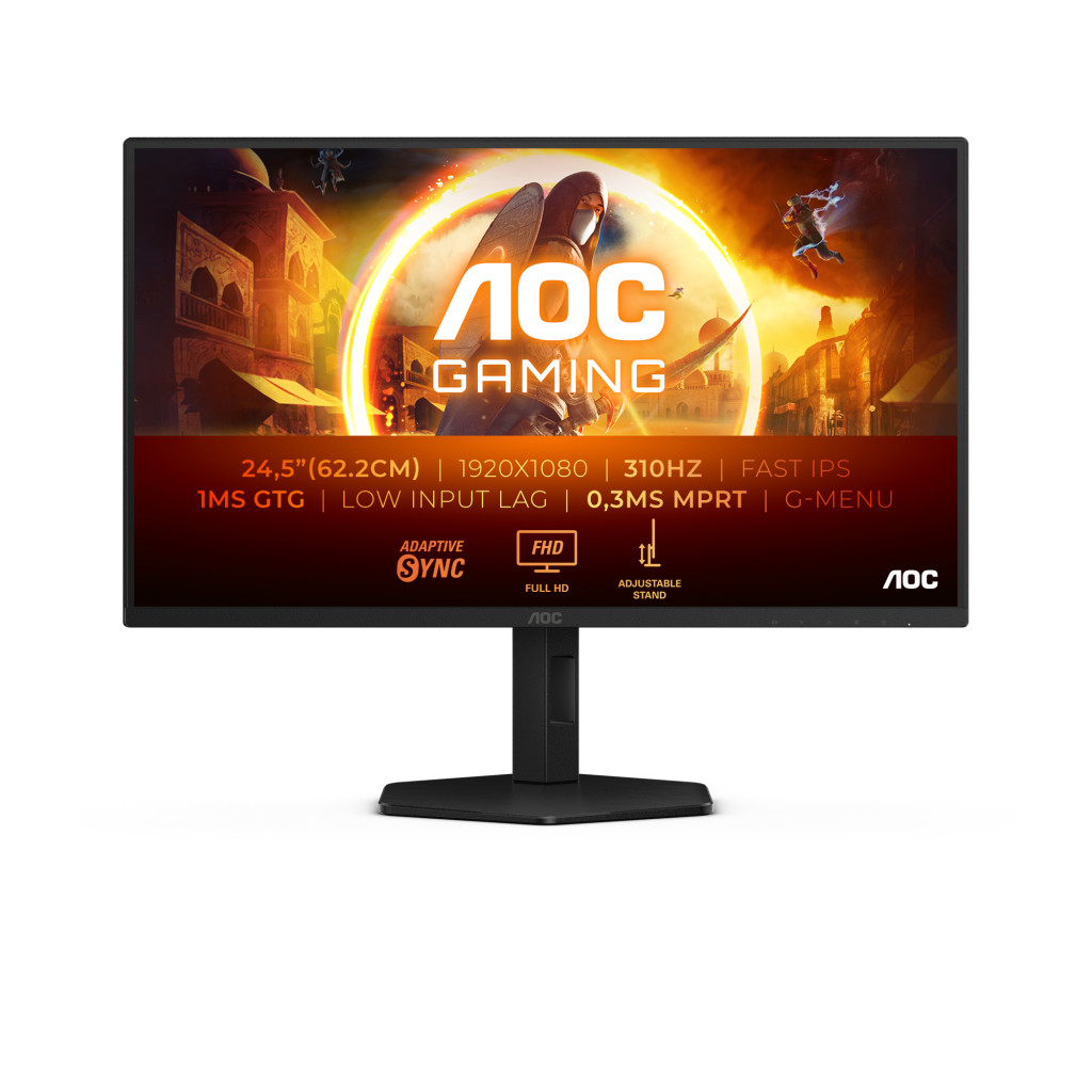 AOC G4 25G4SXU PC lamekuvar 62,2 cm (24.5") 1920 x 1080 pikslit Full HD LED Must, Hall