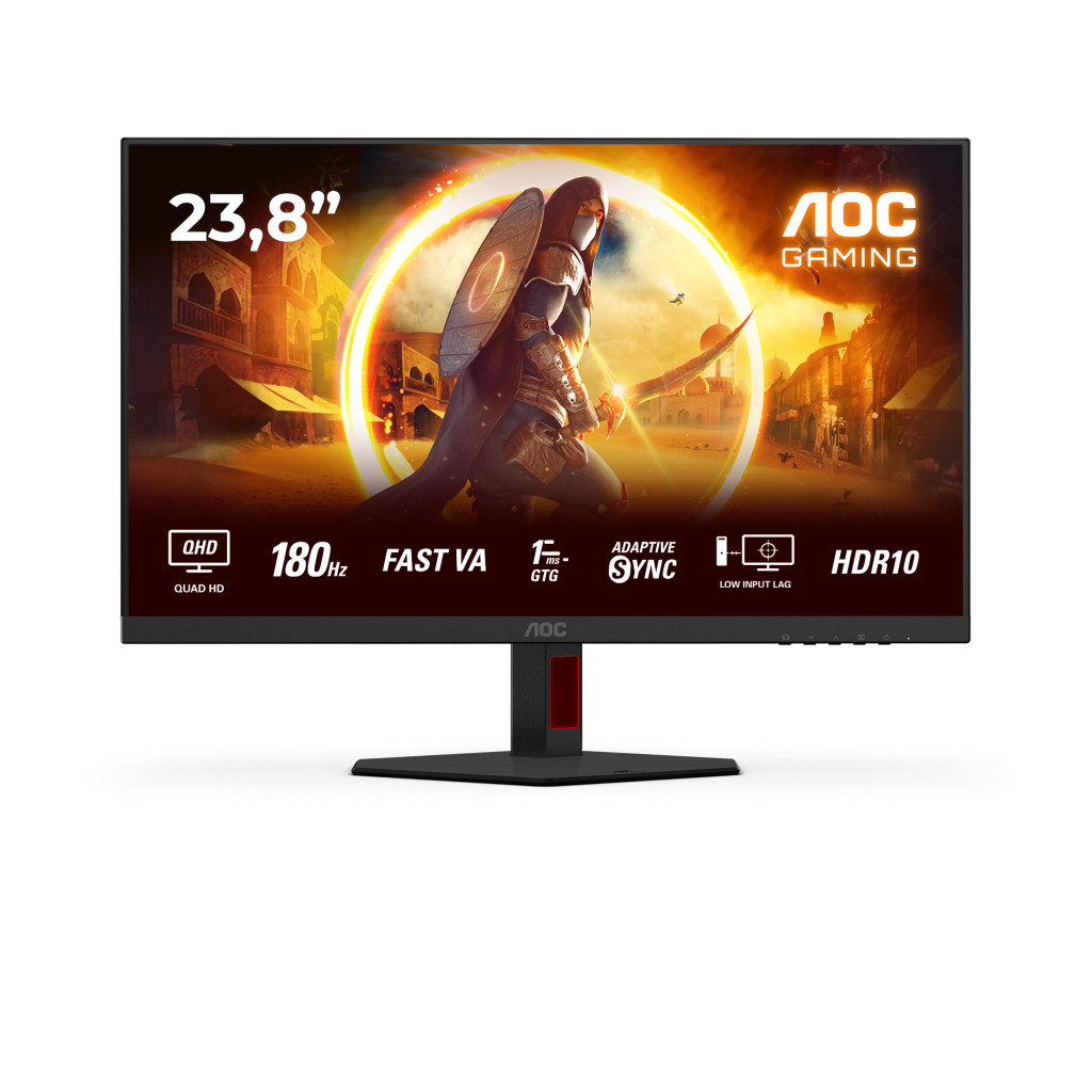 AOC G4 Q24G4RE PC lamekuvar 60,5 cm (23.8") 2560 x 1440 pikslit Quad HD LED Must, Punane