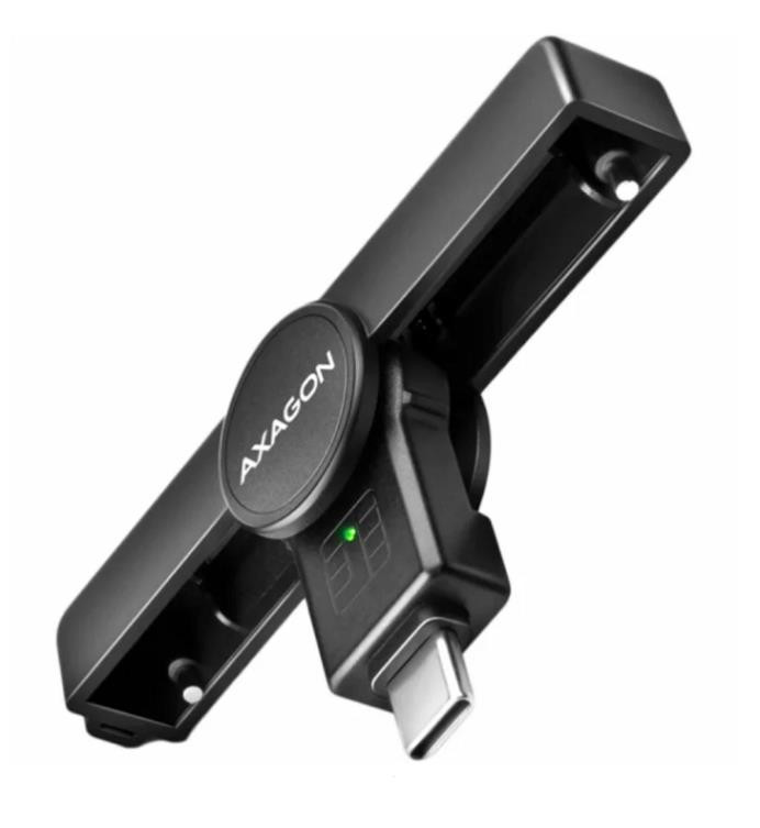 Axagon CRE-SMPC USB-C Smart card/ID card PocketReader kiipkaardilugeja Hoonesisene USB tüüp-C Must
