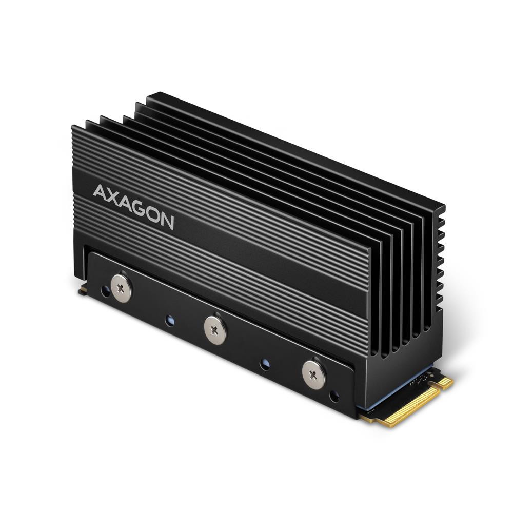 Axagon CLR-M2XL arvuti jahutussüsteem M.2 NVMe SSD, SSD-draiv Kütteseade/radiaator Must 1 tk