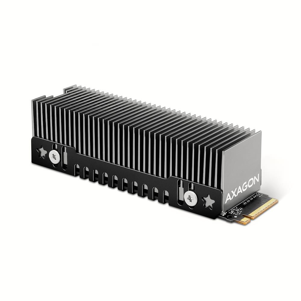 Axagon CLR-M2XT M.2 SSD Passivkühler Aluminium - 2280 M.2 NVMe SSD, SSD-draiv Kütteseade/radiaator Must, Hall 1 tk