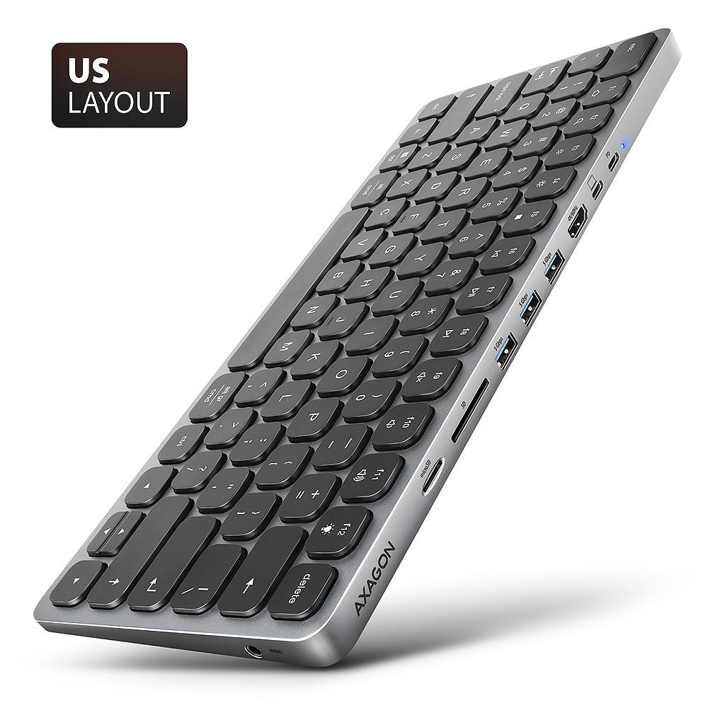 Axagon HMC-KB-US sülearvuti dokk ja pordireplikaator Juhtmega ühendatud USB 3.2 Gen 1 (3.1 Gen 1) Type-C Hall
