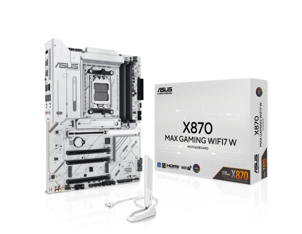 Mainboard|ASUS|AMD X870|SAM5|ATX|Memory DDR5|Memory slots 4|1xPCI-Express 3.0 16x|2xPCI-Express 4.0 16x|1xPCI-Express 5.0 16x|3xM.2|1xHDMI|4xUSB 2.0|4xUSB 3.2|2xUSB-C|1xOptical S/PDIF|1xRJ45|3xAudio port|X870MAXGAMINGWIFI7W