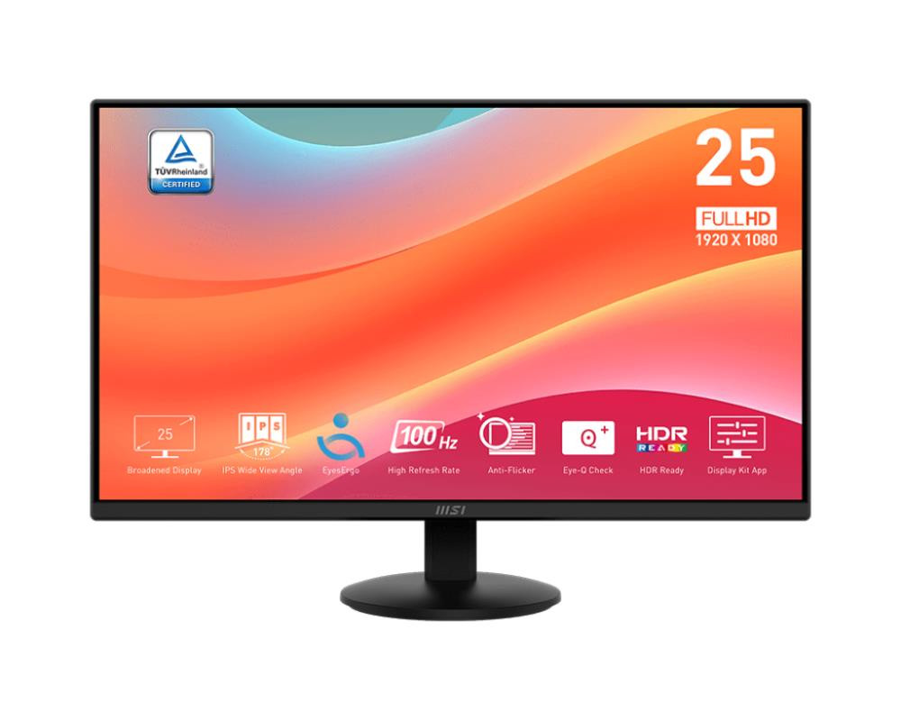 LCD Monitor|MSI|PRO MP252L|24.5"|Business|Tilt|Panel IPS|1920x1080|16:9|100 Hz|1 ms|Colour Black|PROMP252L