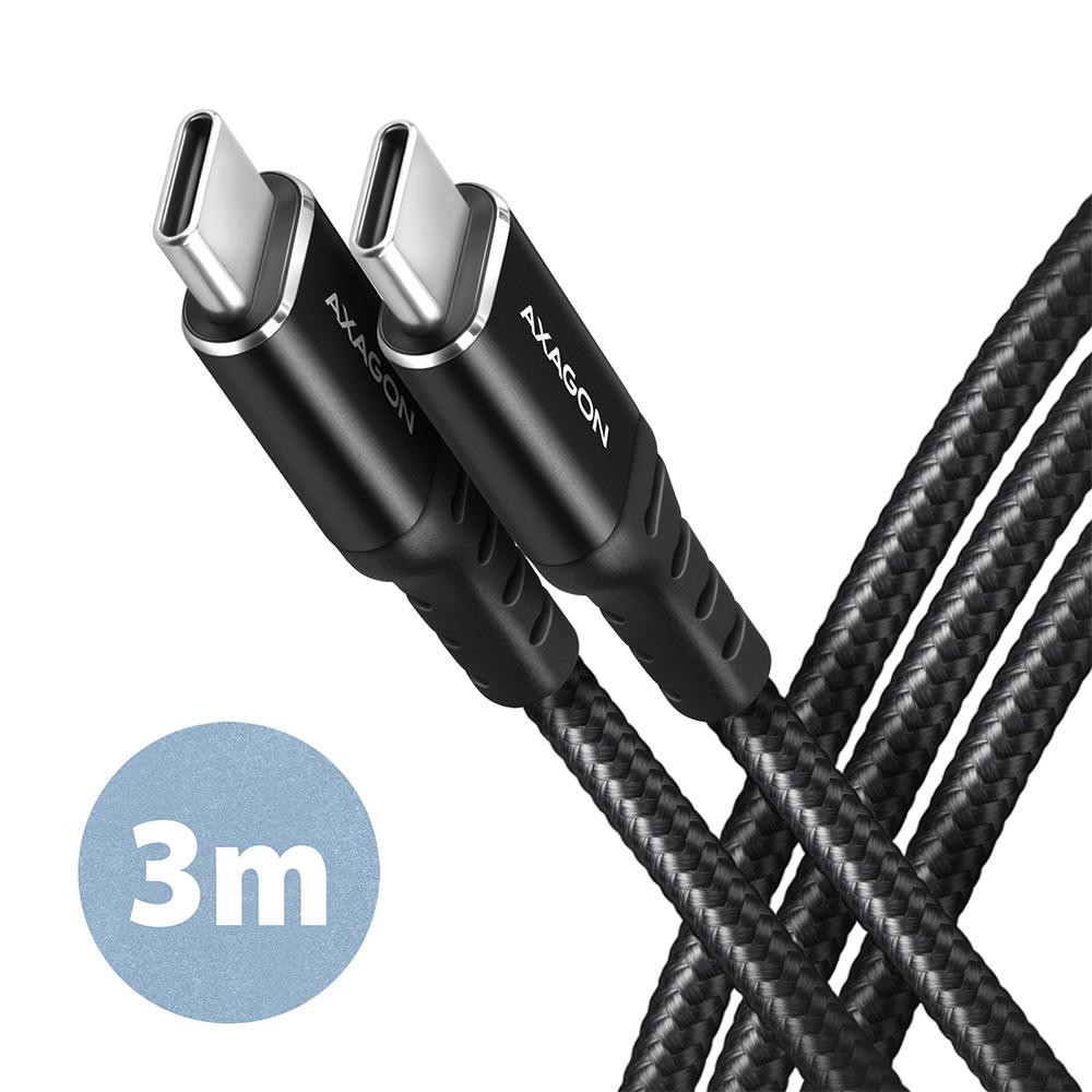 Axagon BUCM-CM30AB USB-kaabel USB 2.0 3 m USB C Must