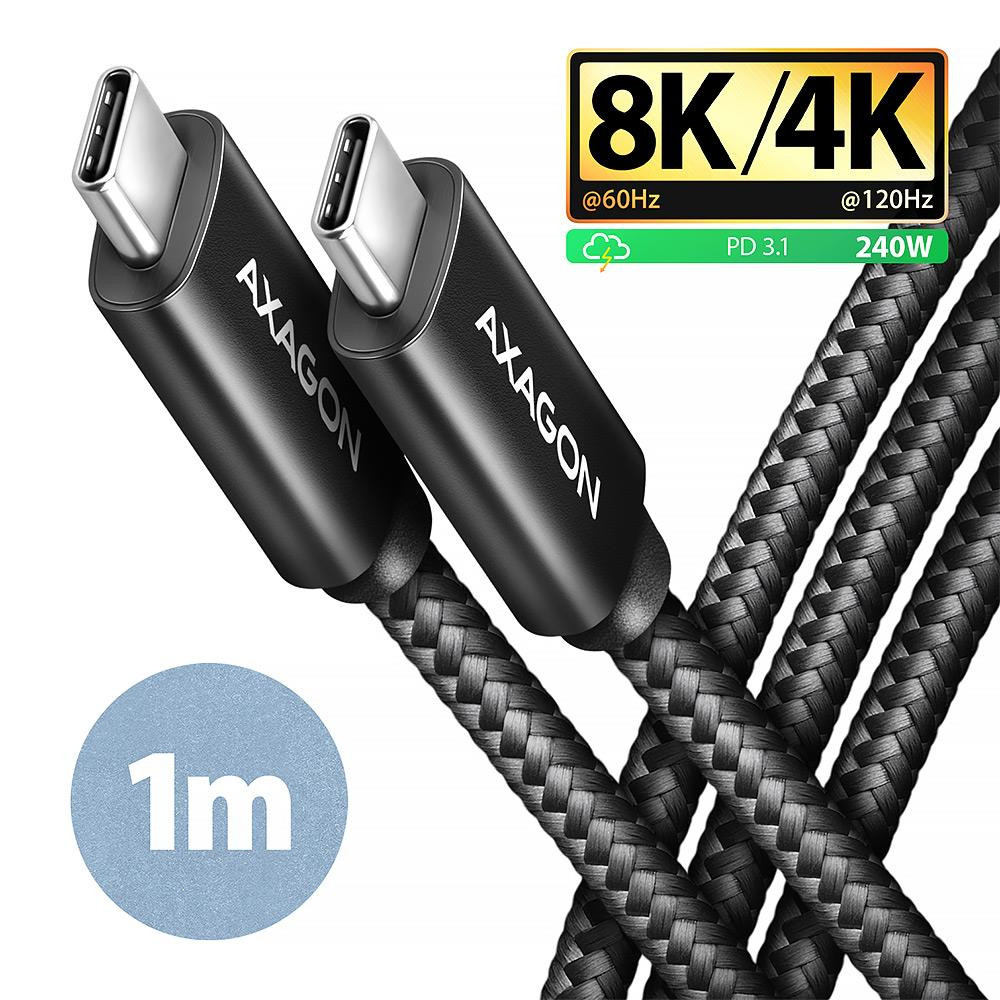 Axagon BUCM4X-CM10AB USB-kaabel USB4 Gen 3x2 1 m USB C Must