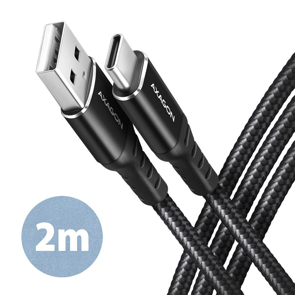 Axagon BUCM-AM20AB USB-kaabel USB 2.0 2 m USB A USB C Must