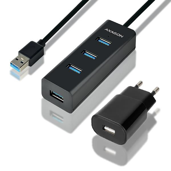 Axagon HUE-S2BP jaotur USB 3.2 Gen 1 (3.1 Gen 1) Type-A 5000 Mbit/s Must