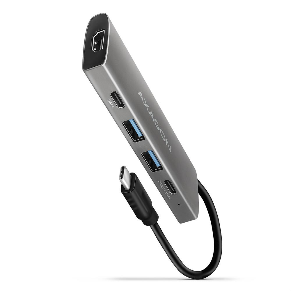 Axagon HMC-5G2 sülearvuti dokk ja pordireplikaator Juhtmega ühendatud USB 3.2 Gen 2 (3.1 Gen 2) Type-C Hall