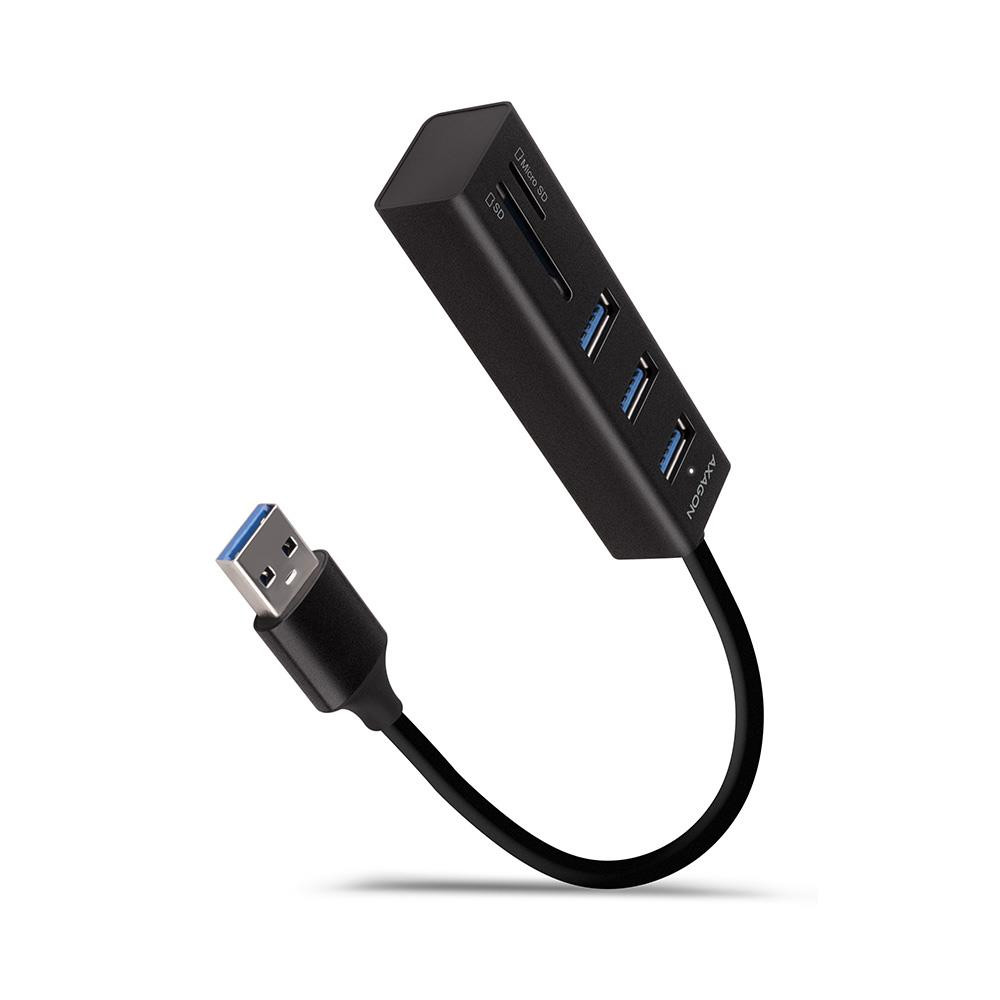 Axagon HMA-CR3A sülearvuti dokk ja pordireplikaator Juhtmega ühendatud USB 3.2 Gen 1 (3.1 Gen 1) Type-A Must